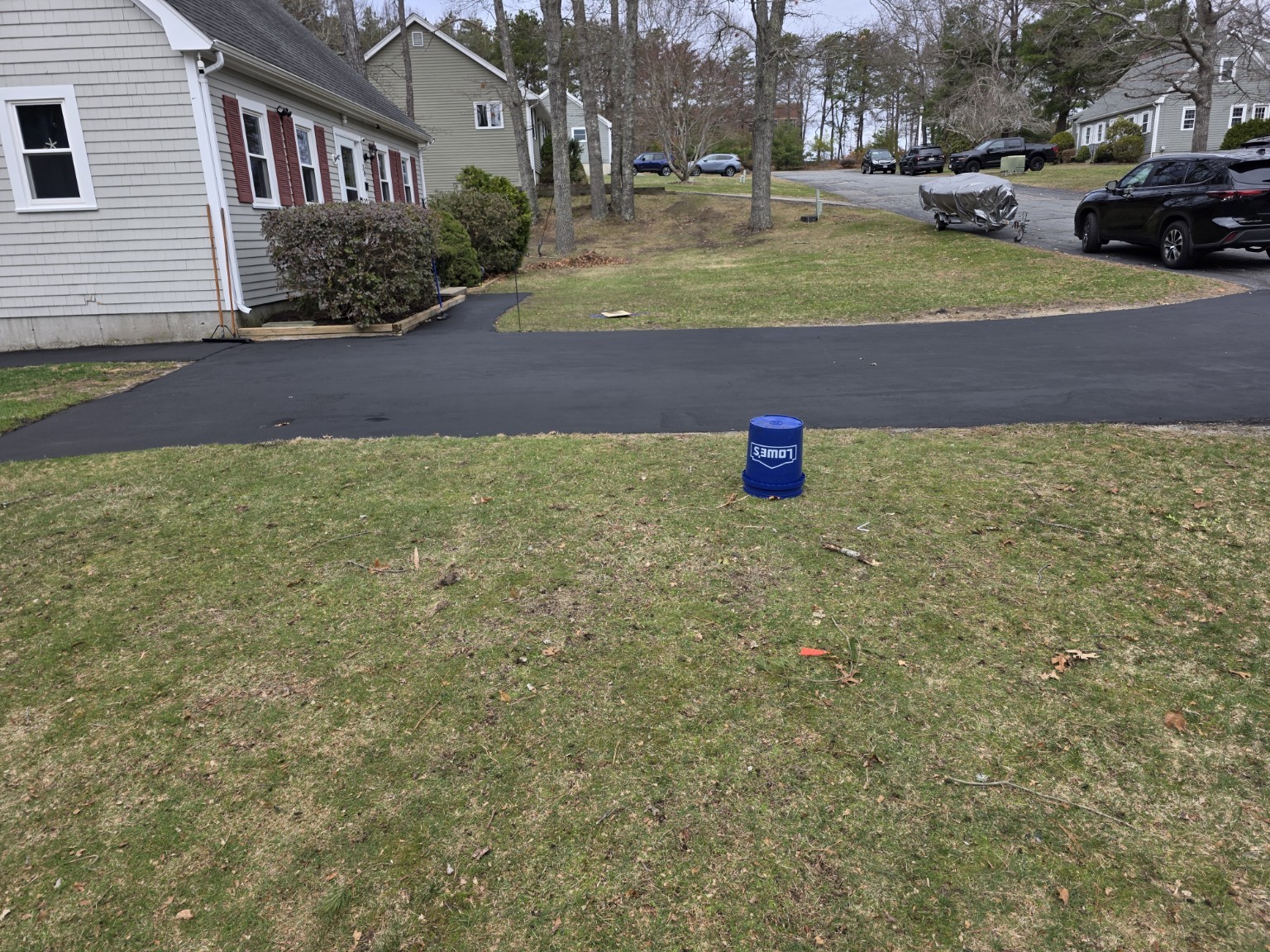 Completed driveway sealcoating, view 4